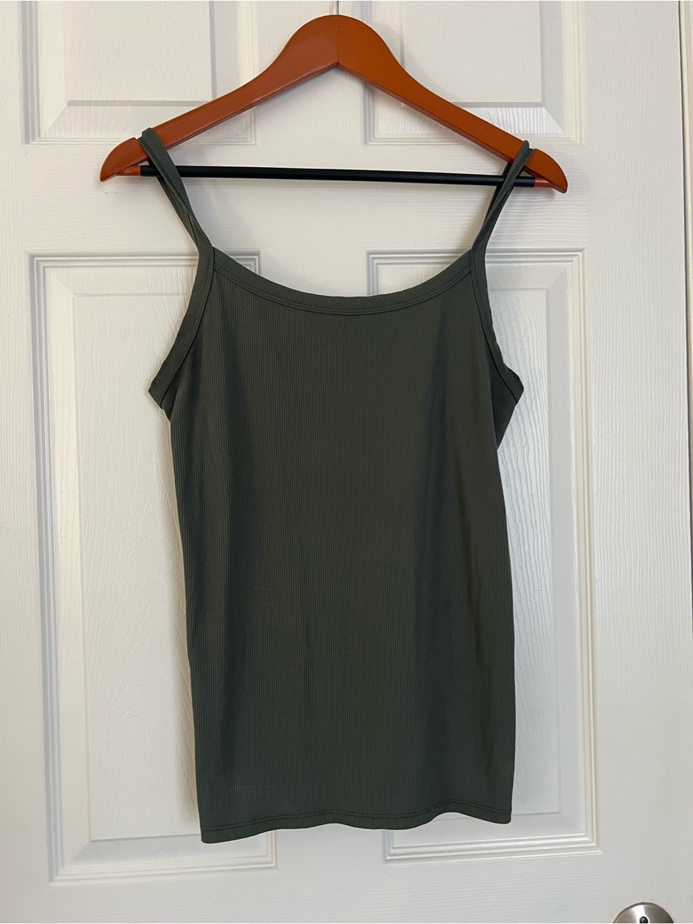 No Boundaries Olive Green Ribbed Camisole Tank Top